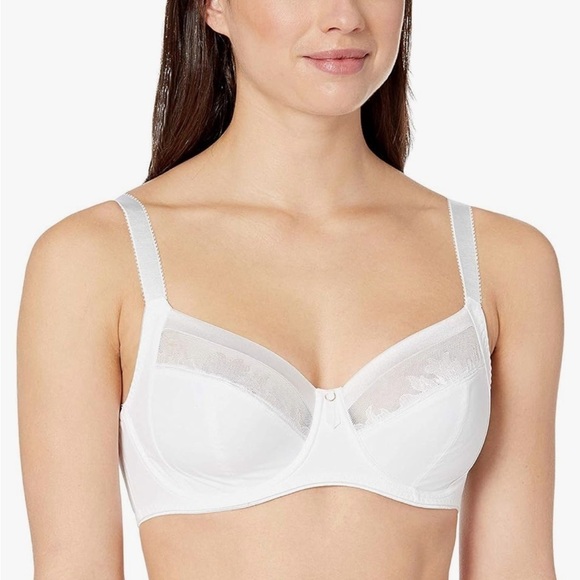 Fantasie Women's Full Coverage Illusion Bra Side Support 38E White - Picture 1 of 6